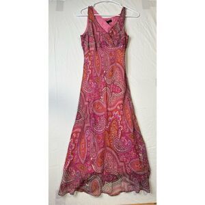 Alice & Trixie women’s Pink Paisley Dress 100% Silk Dress, size Small